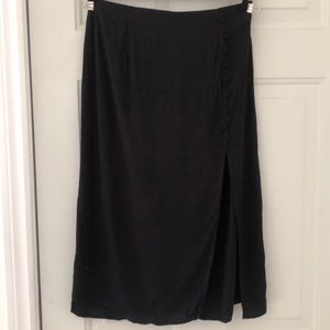 H&M black midi skirt with slit